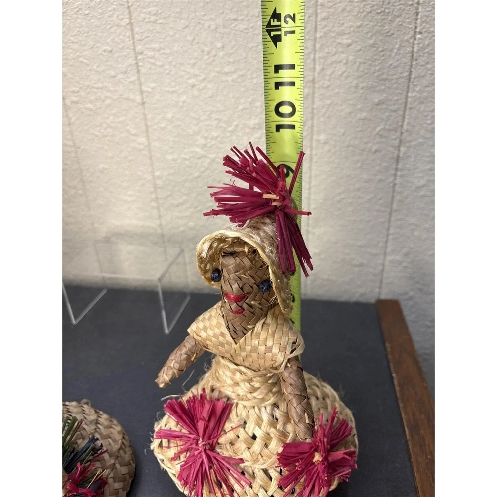 3~Vtg~Woven Straw Dolls~Souvenir from Bahamas